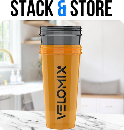 2 Pack- 28 oz Protein Shaker Bottles for Protein Mixes - 2x Wire Whisk | Leak Proof Shaker Cups for Protein Shakes | Protein Shaker Bottle Pack (Black/Transparent)