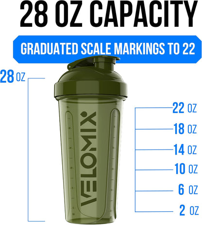 2 Pack- 28 oz Protein Shaker Bottles for Protein Mixes - 2x Wire Whisk | Leak Proof Shaker Cups for Protein Shakes | Protein Shaker Bottle Pack (Black/Transparent)