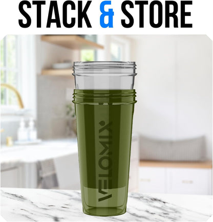 2 Pack- 28 oz Protein Shaker Bottles for Protein Mixes - 2x Wire Whisk | Leak Proof Shaker Cups for Protein Shakes | Protein Shaker Bottle Pack (Black/Transparent)
