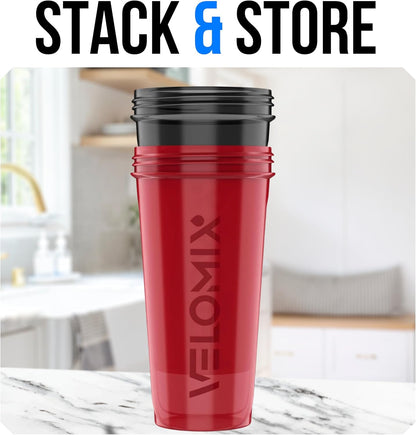 2 Pack- 28 oz Protein Shaker Bottles for Protein Mixes - 2x Wire Whisk | Leak Proof Shaker Cups for Protein Shakes | Protein Shaker Bottle Pack (Black/Transparent)