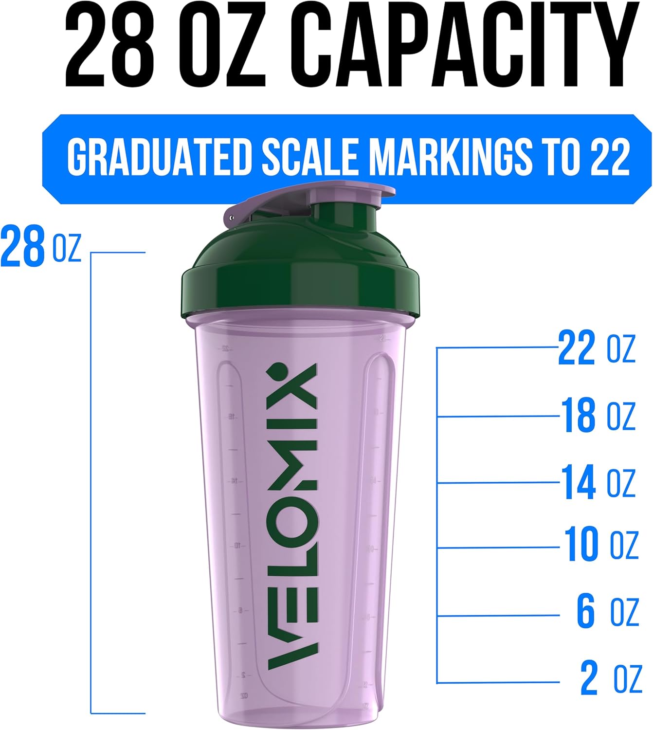 2 Pack- 28 oz Protein Shaker Bottles for Protein Mixes - 2x Wire Whisk | Leak Proof Shaker Cups for Protein Shakes | Protein Shaker Bottle Pack (Black/Transparent)