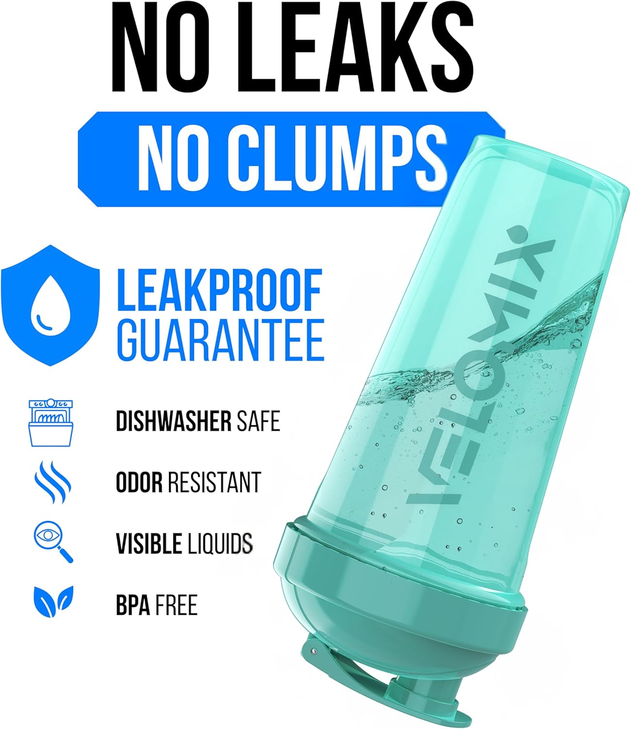 2 Pack- 28 oz Protein Shaker Bottles for Protein Mixes - 2x Wire Whisk | Leak Proof Shaker Cups for Protein Shakes | Protein Shaker Bottle Pack (Black/Transparent)