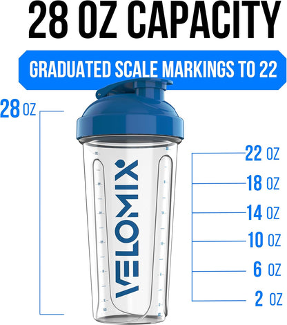 2 Pack- 28 oz Protein Shaker Bottles for Protein Mixes - 2x Wire Whisk | Leak Proof Shaker Cups for Protein Shakes | Protein Shaker Bottle Pack (Black/Transparent)