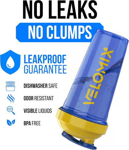 2 Pack- 28 oz Protein Shaker Bottles for Protein Mixes - 2x Wire Whisk | Leak Proof Shaker Cups for Protein Shakes | Protein Shaker Bottle Pack (Black/Transparent)