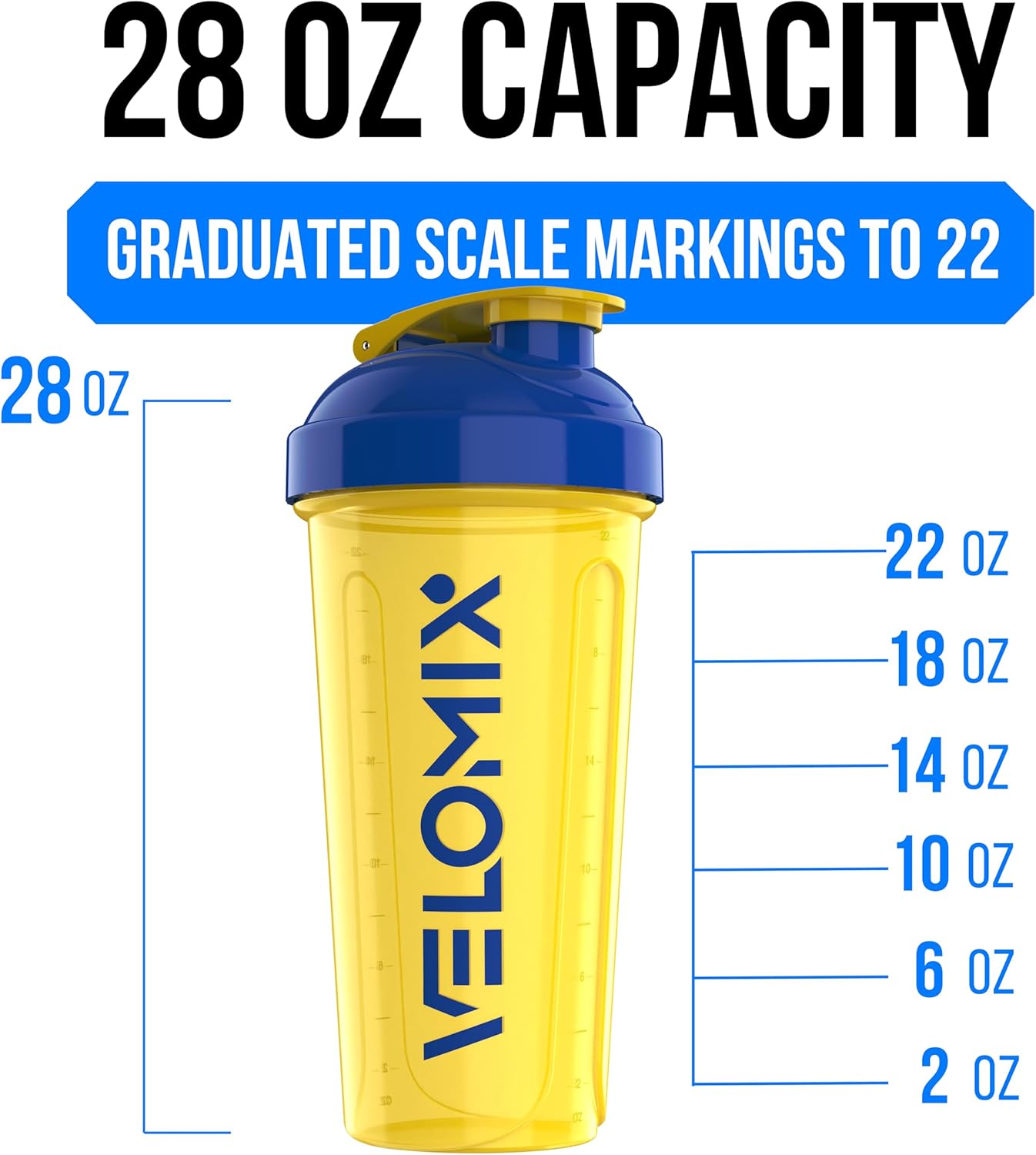 2 Pack- 28 oz Protein Shaker Bottles for Protein Mixes - 2x Wire Whisk | Leak Proof Shaker Cups for Protein Shakes | Protein Shaker Bottle Pack (Black/Transparent)