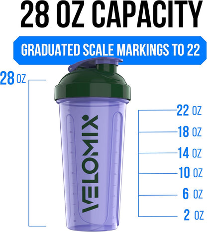 2 Pack- 28 oz Protein Shaker Bottles for Protein Mixes - 2x Wire Whisk | Leak Proof Shaker Cups for Protein Shakes | Protein Shaker Bottle Pack (Black/Transparent)