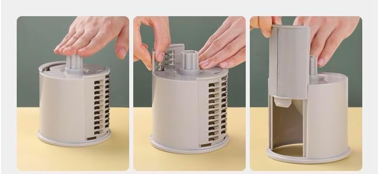 Vegetable Roller Cutter 5-in-1 Manual Grater with Handle | 5-in-1 Rotary slicer for veggies & cheese. Sharp stainless blades. Easy hand-crank operation. Compact & lightweight
