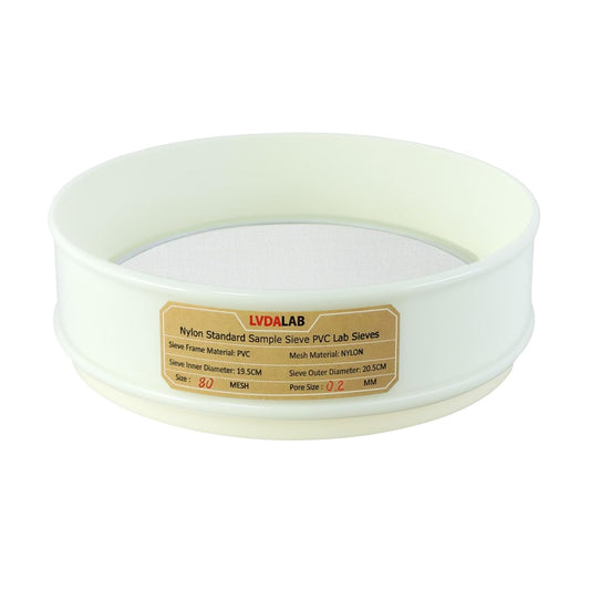 PVC Nylon Lab Sieve 80 Mesh(0.2mm), 7.9Inch(20cm) Diameter Sample Sifter Strainer for Industrial Lab Home