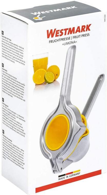 Limona - Fruit Squeezer, Heavy Duty Citrus Press, Manual Juicer for Lemon, Lime, Orange & Other Fruits with Aluminum Hand Press, Hand Held Fruit Juicer with Ergonomic Lever Design