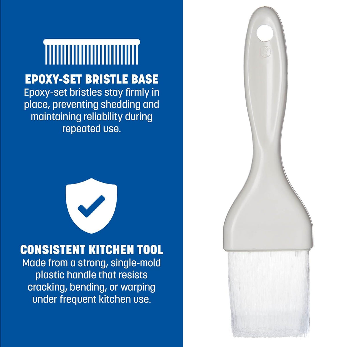 4039002 Galaxy Flat Brush, White, 1 1/2", 1.5" Height, 1.5" Width, 7" Length, Nylon
