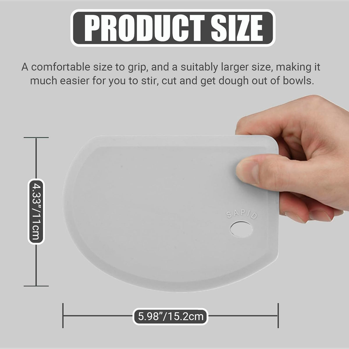 Silicone Dough Scraper with Metal Core Flexible Bowl Scraper Bread Baking