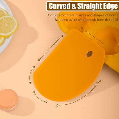 Silicone Dough Scraper with Metal Core Flexible Bowl Scraper Bread Baking