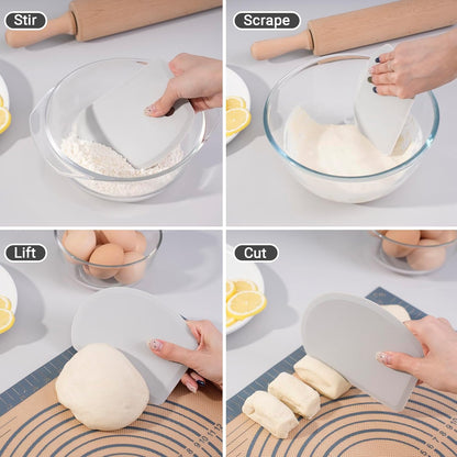 Silicone Dough Scraper with Metal Core Flexible Bowl Scraper Bread Baking