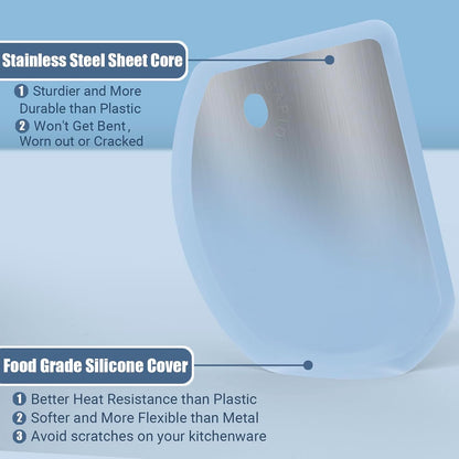 Silicone Dough Scraper with Metal Core Flexible Bowl Scraper Bread Baking