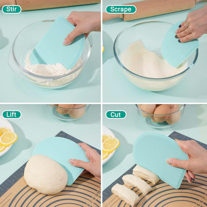 Silicone Dough Scraper with Metal Core Flexible Bowl Scraper Bread Baking