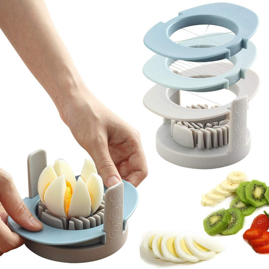 Strawberry Slicer/Cutter With Stainless Steel Cutting Wires for Hard Boiled Egg Slicer Multicolour