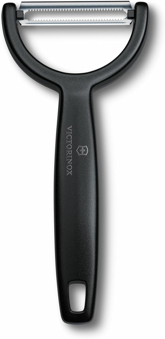 Ypso Peeler, Serrated Vegetable & Fruit Peeler, Swiss Made | Extra sharp rust-proof blade for precision and efficiency. Durable polypropylene, dishwasher safe in Black