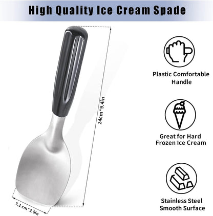 Ice Cream Spade - Stainless Steel Flat Ice Cream Paddle, Scooper for Hard or Creamy Dessert Spade Butter Cutter (1)