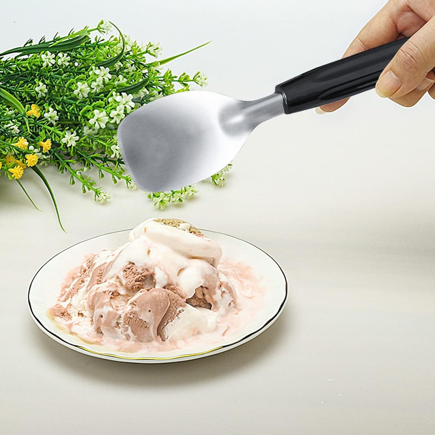 Ice Cream Spade - Stainless Steel Flat Ice Cream Paddle, Scooper for Hard or Creamy Dessert Spade Butter Cutter (1)