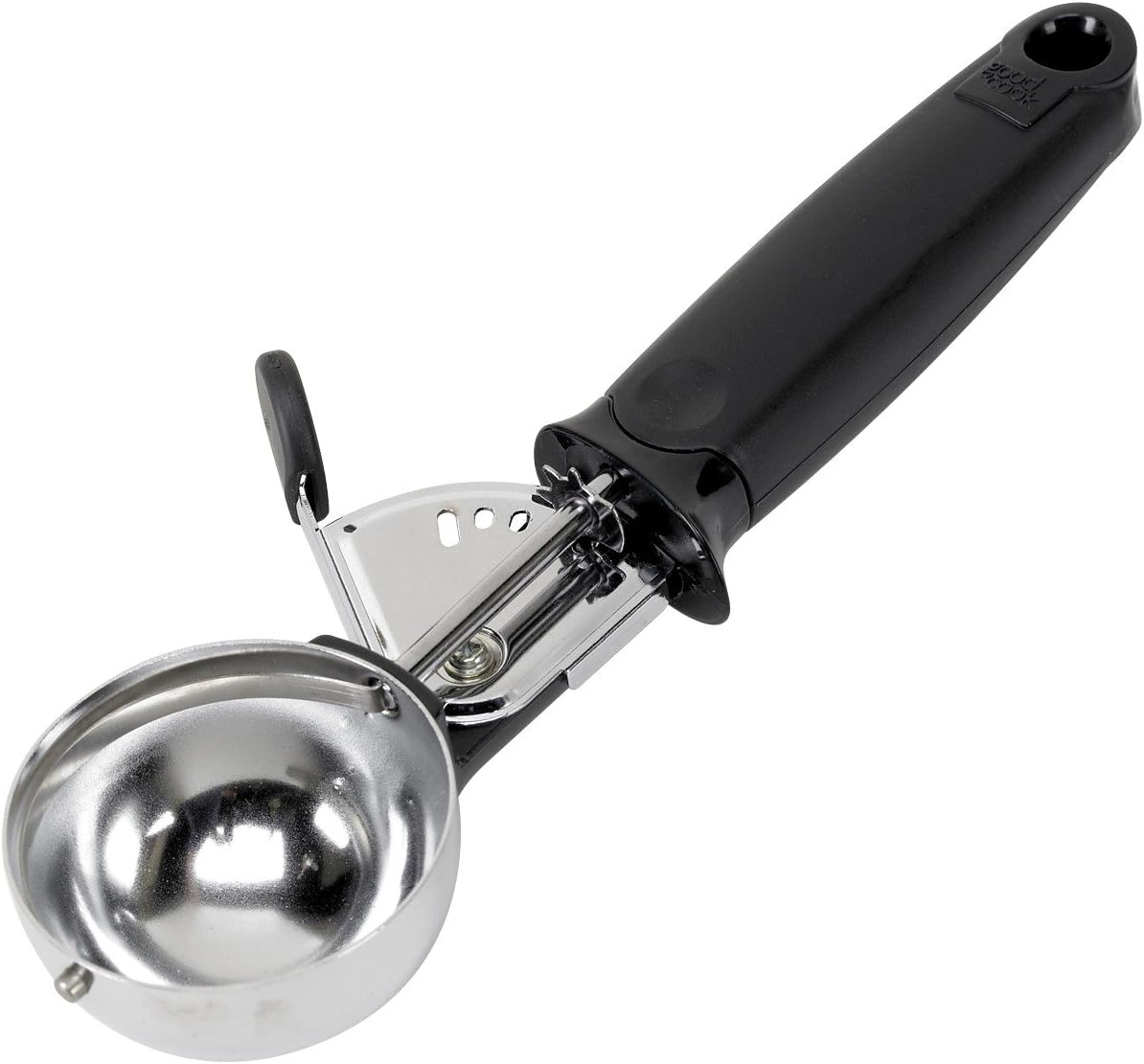 Deluxe Ice Cream Scoop with Trigger With Comfortable Grip & Easy-Release Lever Dishwasher Safe, 2-Ounce Scoop, Black