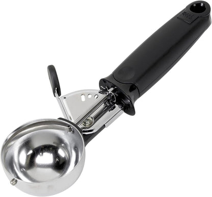 Deluxe Ice Cream Scoop with Trigger With Comfortable Grip & Easy-Release Lever Dishwasher Safe, 2-Ounce Scoop, Black