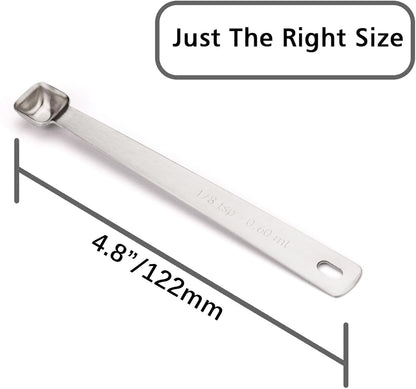 1PCS 1/8tsp(0.6ml) Tiny Measuring Spoon, Small Teaspoon for Tiny Amounts | High Precision, Food-Grade Stainless Steel, ‌Rust-Free, Dishwasher-Safe, Easy-Read Markings, Multi-Purpose, Sturdy & Durable