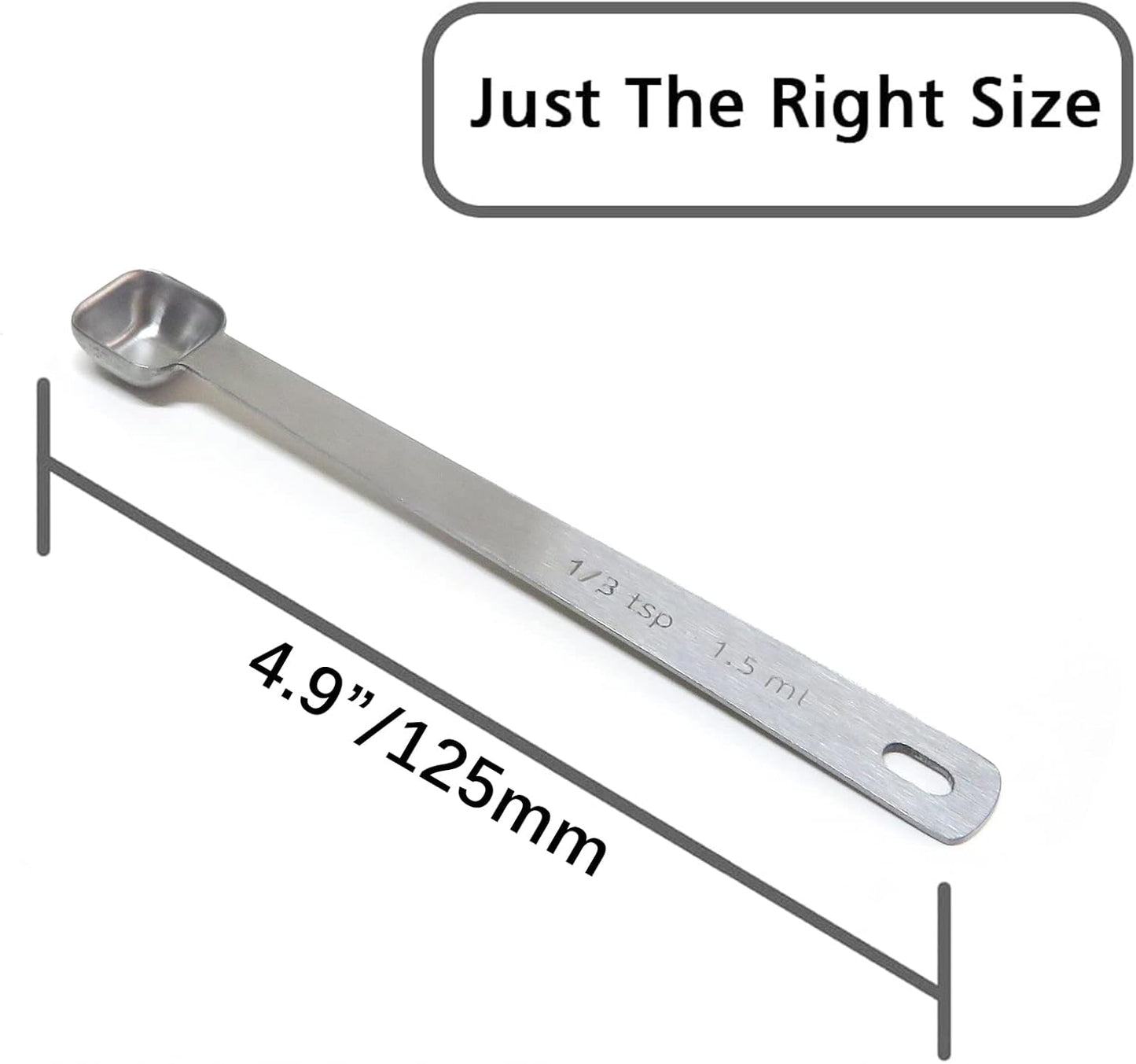 1PCS 1/8tsp(0.6ml) Tiny Measuring Spoon, Small Teaspoon for Tiny Amounts | High Precision, Food-Grade Stainless Steel, ‌Rust-Free, Dishwasher-Safe, Easy-Read Markings, Multi-Purpose, Sturdy & Durable