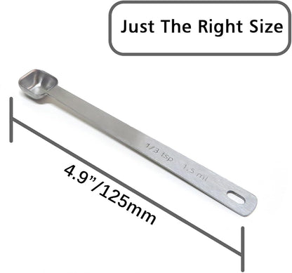 1PCS 1/8tsp(0.6ml) Tiny Measuring Spoon, Small Teaspoon for Tiny Amounts | High Precision, Food-Grade Stainless Steel, ‌Rust-Free, Dishwasher-Safe, Easy-Read Markings, Multi-Purpose, Sturdy & Durable
