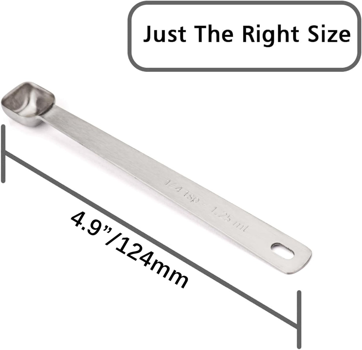1PCS 1/8tsp(0.6ml) Tiny Measuring Spoon, Small Teaspoon for Tiny Amounts | High Precision, Food-Grade Stainless Steel, ‌Rust-Free, Dishwasher-Safe, Easy-Read Markings, Multi-Purpose, Sturdy & Durable