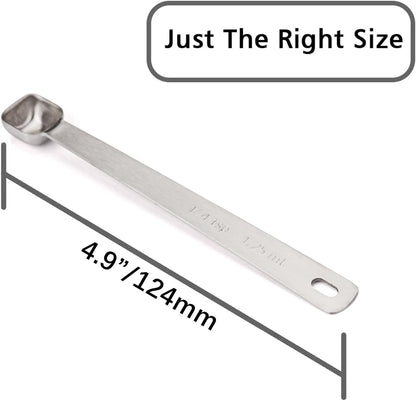 1PCS 1/8tsp(0.6ml) Tiny Measuring Spoon, Small Teaspoon for Tiny Amounts | High Precision, Food-Grade Stainless Steel, ‌Rust-Free, Dishwasher-Safe, Easy-Read Markings, Multi-Purpose, Sturdy & Durable