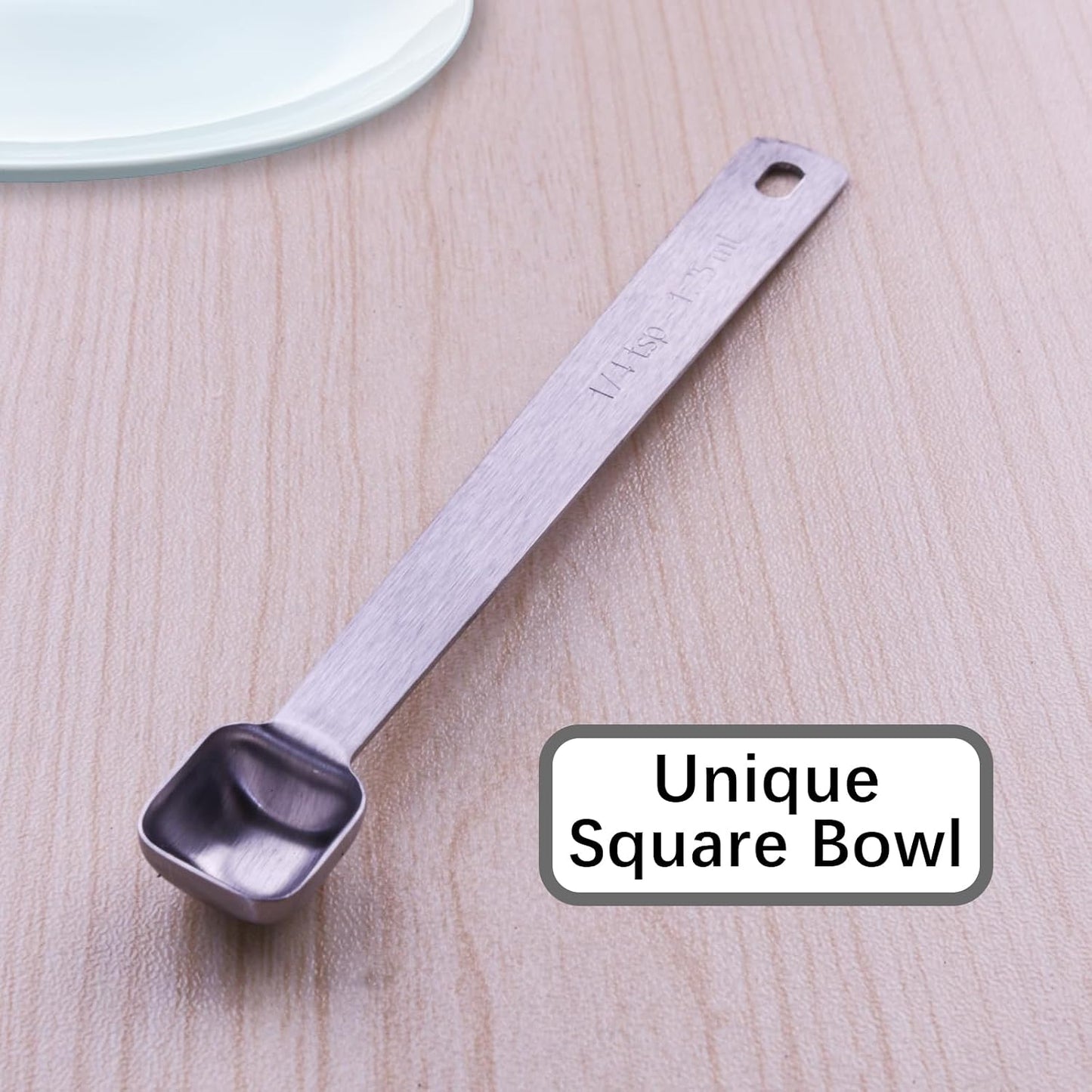 1PCS 1/8tsp(0.6ml) Tiny Measuring Spoon, Small Teaspoon for Tiny Amounts | High Precision, Food-Grade Stainless Steel, ‌Rust-Free, Dishwasher-Safe, Easy-Read Markings, Multi-Purpose, Sturdy & Durable
