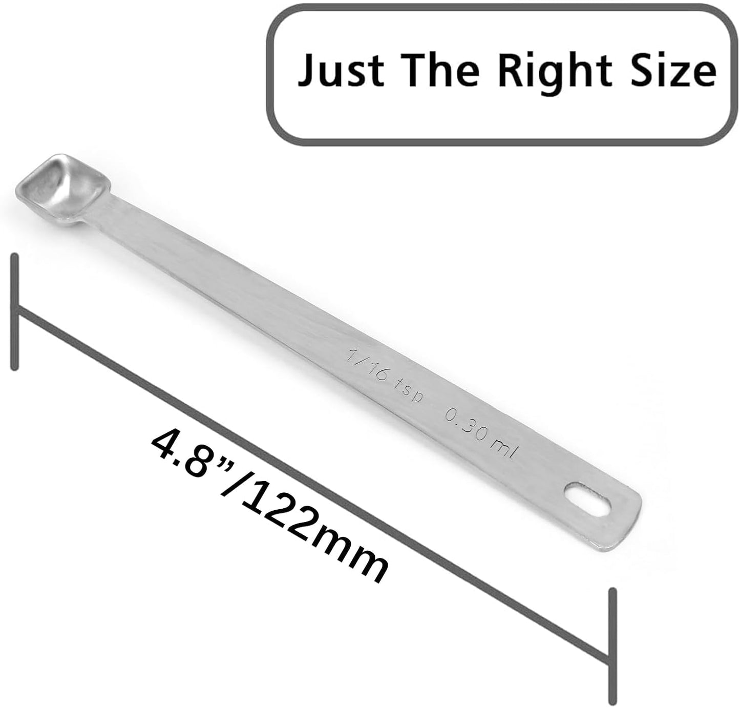 1PCS 1/8tsp(0.6ml) Tiny Measuring Spoon, Small Teaspoon for Tiny Amounts | High Precision, Food-Grade Stainless Steel, ‌Rust-Free, Dishwasher-Safe, Easy-Read Markings, Multi-Purpose, Sturdy & Durable