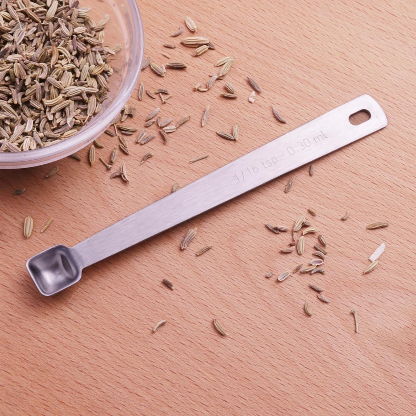 1PCS 1/8tsp(0.6ml) Tiny Measuring Spoon, Small Teaspoon for Tiny Amounts | High Precision, Food-Grade Stainless Steel, ‌Rust-Free, Dishwasher-Safe, Easy-Read Markings, Multi-Purpose, Sturdy & Durable
