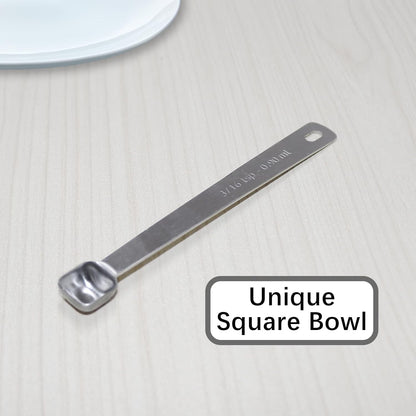 1PCS 1/8tsp(0.6ml) Tiny Measuring Spoon, Small Teaspoon for Tiny Amounts | High Precision, Food-Grade Stainless Steel, ‌Rust-Free, Dishwasher-Safe, Easy-Read Markings, Multi-Purpose, Sturdy & Durable