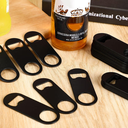 50 Pcs Bottle Openers Stainless Steel Flat Bottle Opener Bulk 3.4 x 1.3 Inches Bartender Beer Key Soda Can Mini Speed for Kitchen, Bar or Restaurant