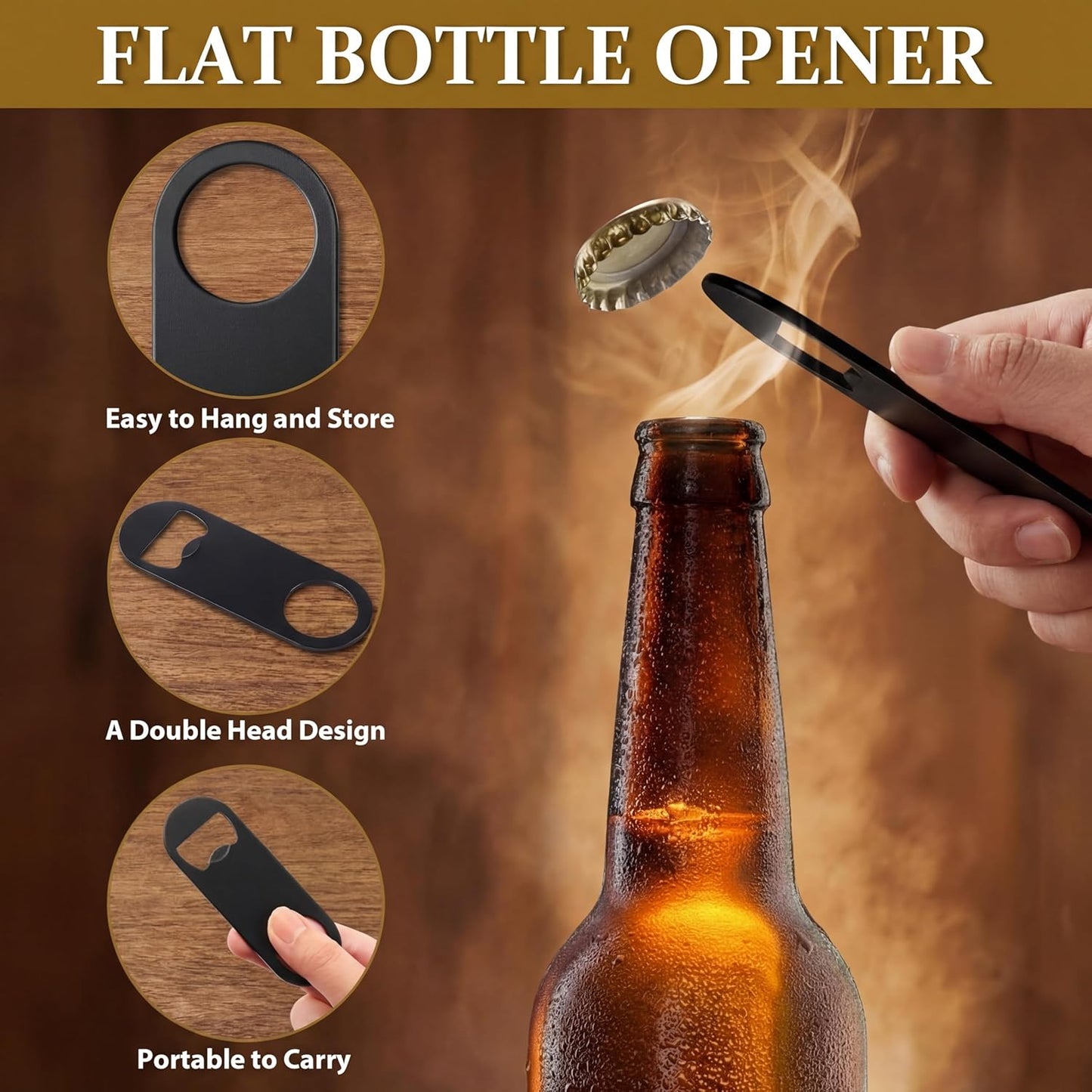 50 Pcs Bottle Openers Stainless Steel Flat Bottle Opener Bulk 3.4 x 1.3 Inches Bartender Beer Key Soda Can Mini Speed for Kitchen, Bar or Restaurant