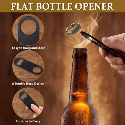 50 Pcs Bottle Openers Stainless Steel Flat Bottle Opener Bulk 3.4 x 1.3 Inches Bartender Beer Key Soda Can Mini Speed for Kitchen, Bar or Restaurant