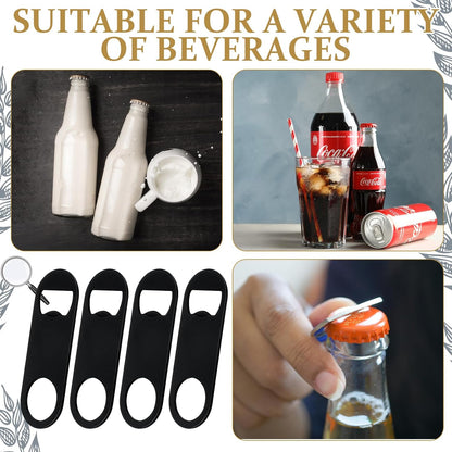 50 Pcs Bottle Openers Stainless Steel Flat Bottle Opener Bulk 3.4 x 1.3 Inches Bartender Beer Key Soda Can Mini Speed for Kitchen, Bar or Restaurant