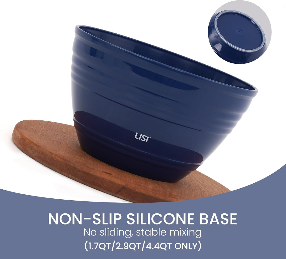LISI 12-Piece Mixing Bowls Set, 6 Bowls with Clear Lids, Microwave Safe