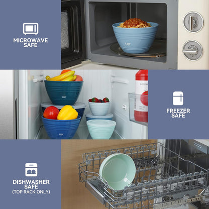 LISI 12-Piece Mixing Bowls Set, 6 Bowls with Clear Lids, Microwave Safe