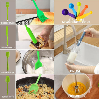 LISI 12-Piece Mixing Bowls Set, 6 Bowls with Clear Lids, Microwave Safe