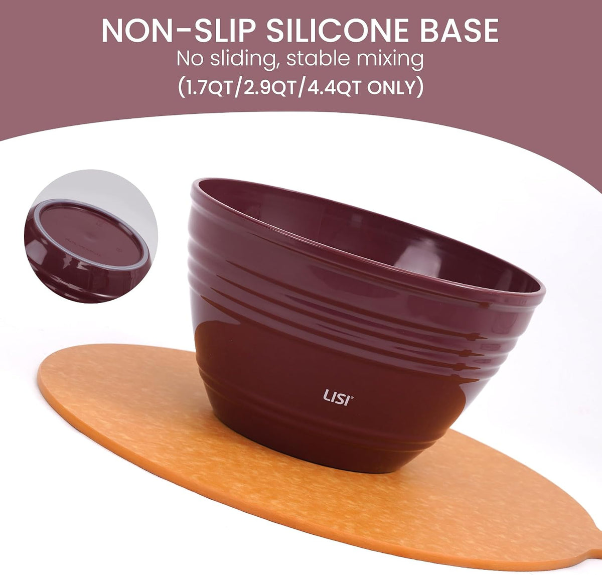 LISI 12-Piece Mixing Bowls Set, 6 Bowls with Clear Lids, Microwave Safe