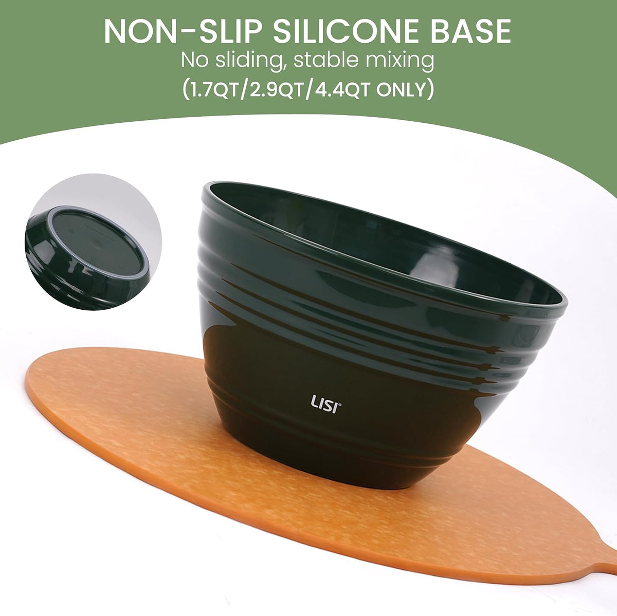 LISI 12-Piece Mixing Bowls Set, 6 Bowls with Clear Lids, Microwave Safe