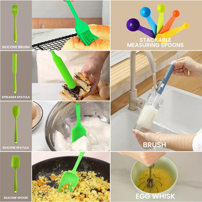LISI 12-Piece Mixing Bowls Set, 6 Bowls with Clear Lids, Microwave Safe