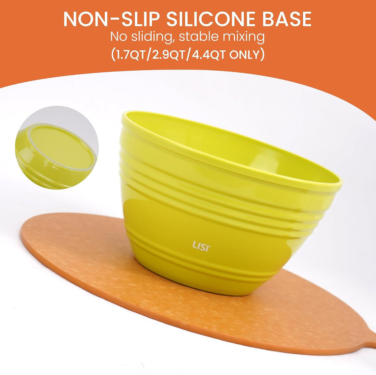 LISI 12-Piece Mixing Bowls Set, 6 Bowls with Clear Lids, Microwave Safe