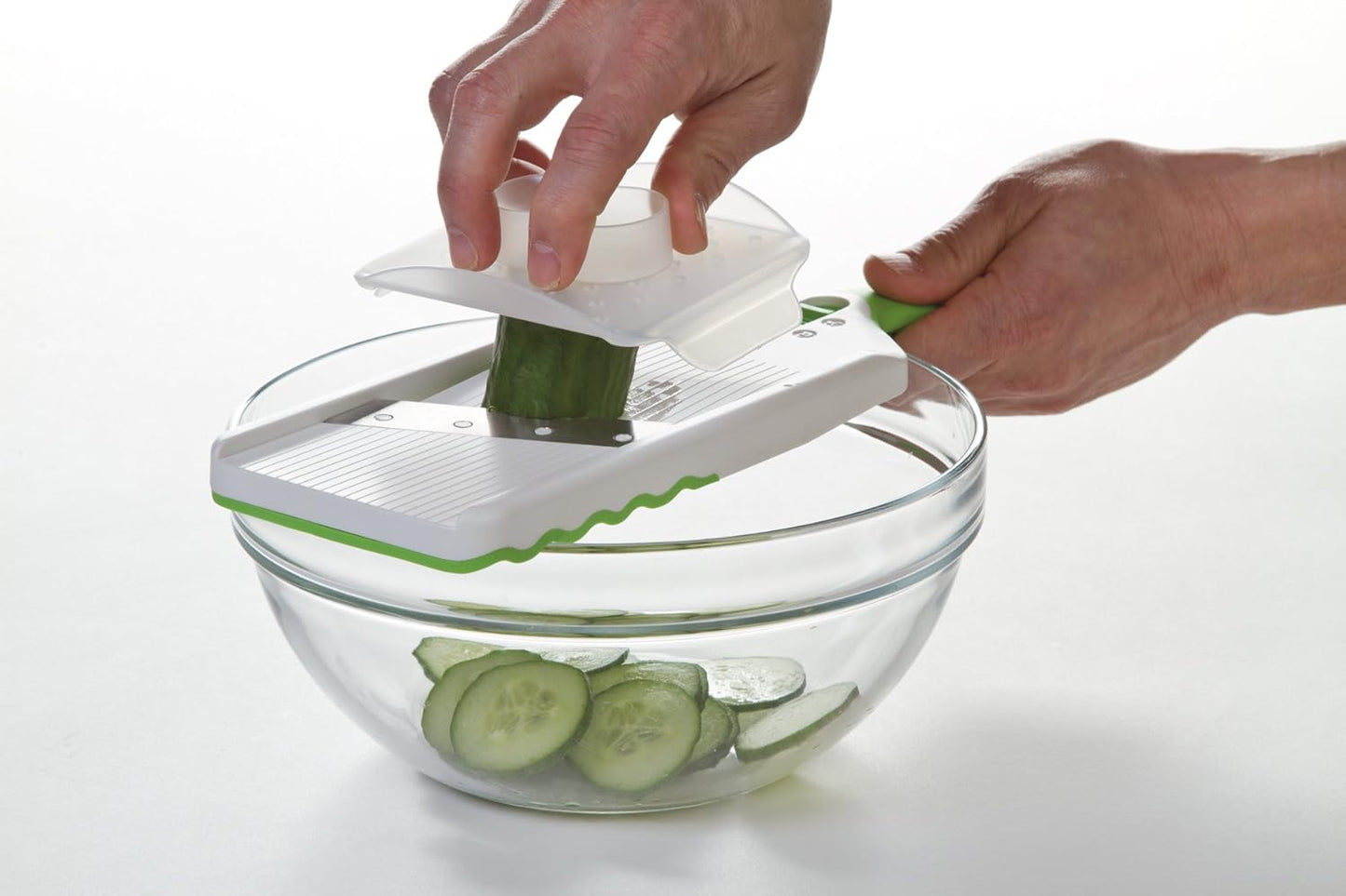 PrepSolutions Adjust-A-Slice Mandoline Slicer, Green – Adjustable Thickness, Perfect for Vegetables, Fruits, and More | Perfect for Vegetables, Fruits, and More, Includes Hand Guard and Non-Slip Base, Compact Space-Saving Design For Easy Storage