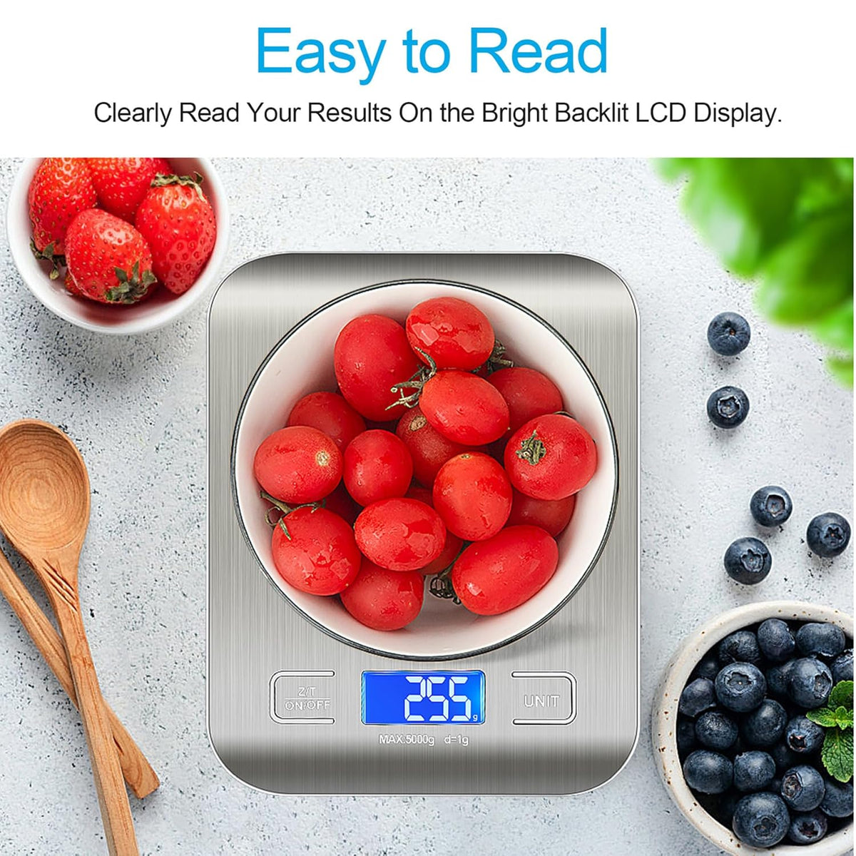 Food Scale, Kitchen Scale, Weight Scale Grams and Ounces | Weight Scale Grams and Ounces, For Weight Loss, Baking, Cooking, Keto and Meal Prep, LCD Display, 304 Stainless Steel