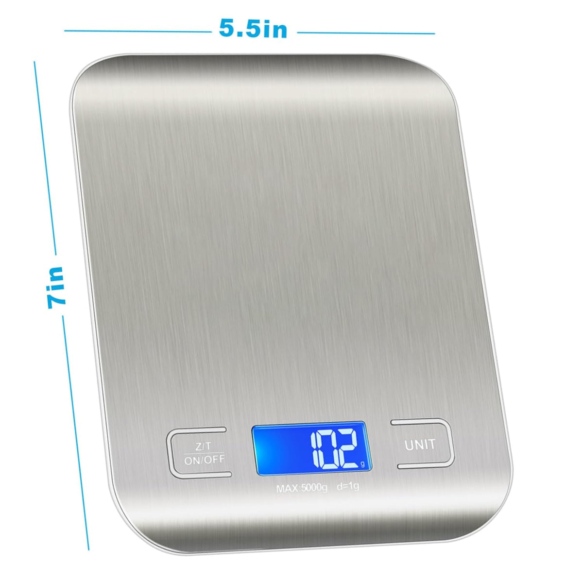 Food Scale, Kitchen Scale, Weight Scale Grams and Ounces | Weight Scale Grams and Ounces, For Weight Loss, Baking, Cooking, Keto and Meal Prep, LCD Display, 304 Stainless Steel