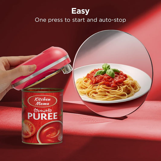 Mini Plus Rechargeable Electric Can Opener, Red | USB-C Charging, Hands-Free Auto Stop, Cordless Smooth Edge, Compact for Travel, Perfect for Seniors with Arthritis