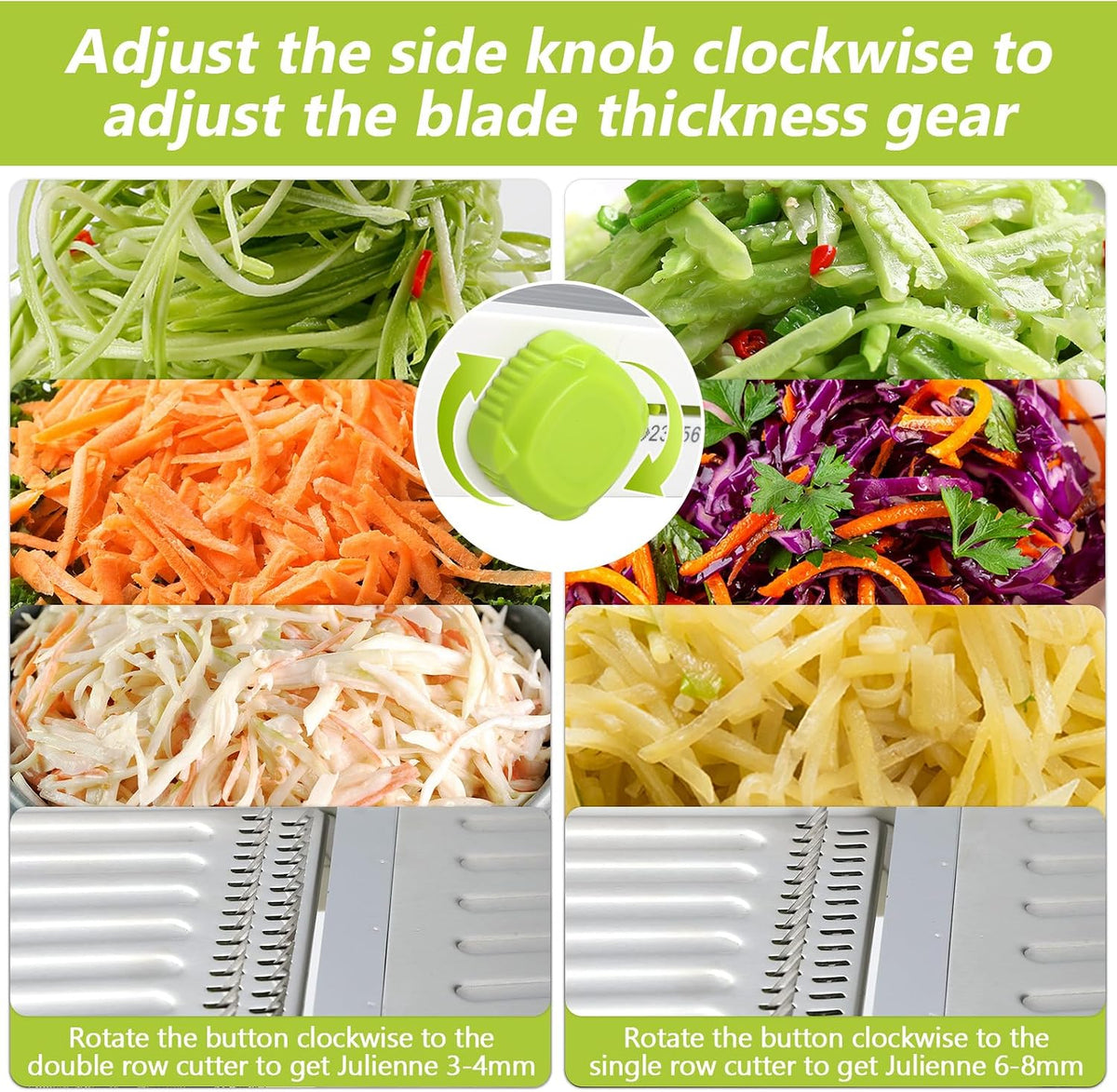 Mandoline Slicer for Kitchen, Adjustable Vegetable Potato Slicer